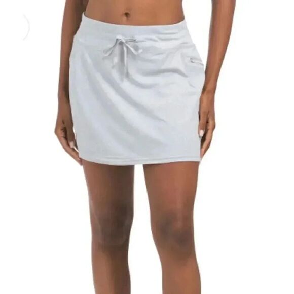 Kyodan Elastic Grey Waistband Built-in Shorts Zippered Pocket Skort Drawstring C - Picture 1 of 11